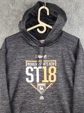 Miami Marlins Majestic Baseball 2018 MLB Spring Training Sweatshirt Hoodie XL